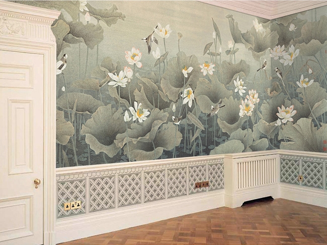 peinture sur tapisserie ancienne